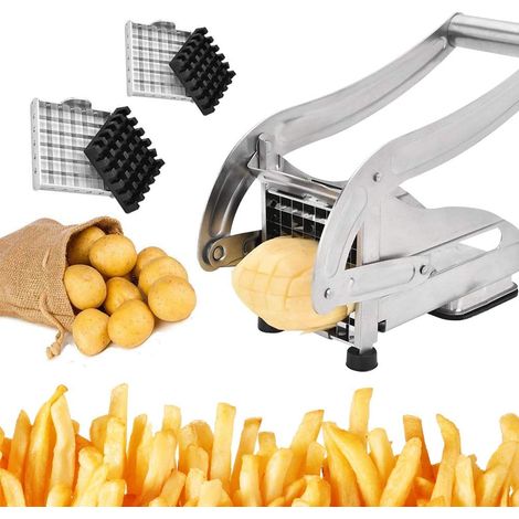 LYERCW - Coupe Frites en Acier Inoxydable,Technologie Antidérapante,Coupe-Légumes,Accessoires pour Friteuse,Coupe-Frites et Légumes,éplucheur de Pommes de Terre,Professionnel Usage Domestique et Comme (1/4)