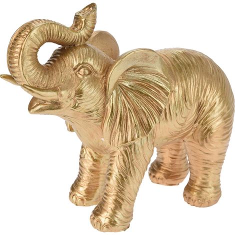Elefante in resina color oro per decorazioni ambienti da 16 cm -Classic (1/4)