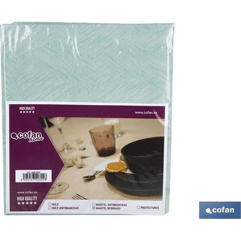 Moderne, schmutzabweisende Harz-Tischdecke, 140 x 180 cm, 60 % Baumwolle und 40 % Polyester, türkis
