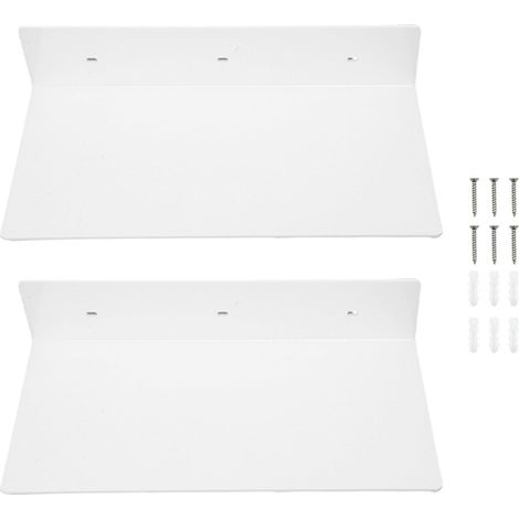 étagère rangement-Étagères murales flottantes transparentes Acrylique pour salle de bain, salon, chambre Blanc Lot de 2 (30x15x7 cm) (1/5)