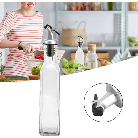 Luftdichte Glasflasche für Öl, ideal zum Kochen, insbesondere für Sojasauce, Essig, Würzmittel und Kochwein. 250 ml (1/5)