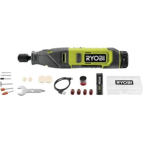 RYOBI Mini-outil multifonction RRT4-120GA15 - 4V - 1 Batterie 2.0Ah - 1 Câble USB C - 15 Accessoires (1/6)