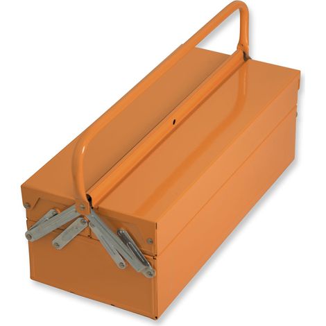 CASSETTA PORTAUTENSILI PORTA ATTREZZI 3 SCOMPARTI IN LAMIERA 45x20x16cm