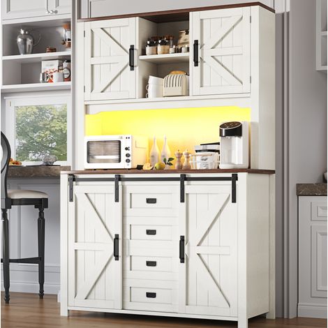 mobile contenitore cucina 115x40x174,7 con LED bianco OKMYHOME (1/5)