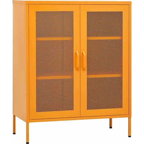 vidaXL Armario de almacenaje amarillo mostaza 80x35x101,5 cm Acero (1/2)