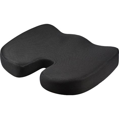 Rectangulaire Coussin d’assise en mousse à mémoire de forme pour siège de bureau, 44367cm, Noir (1/5)