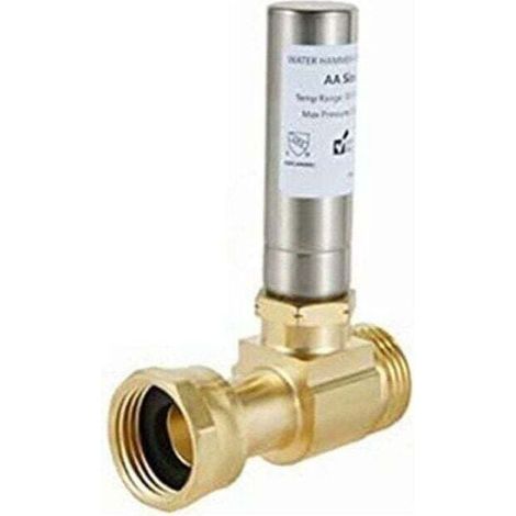Éliminateur de coups bélier inox S-241 - Joint rotatif 3/4" pour machine à laver - Réduit vibrations - Durable - Bricoleurs et propriétaires de machines (1/4)