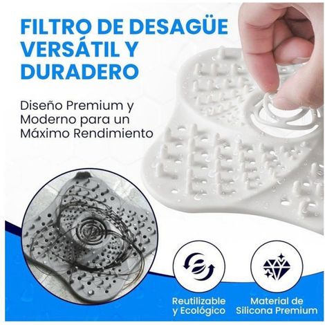 Maille de filtre de fuite de sol en silicone filtre pour évier de cuisine et collecte les poils de douche avec ventouse CREMAILLERE (1/5)