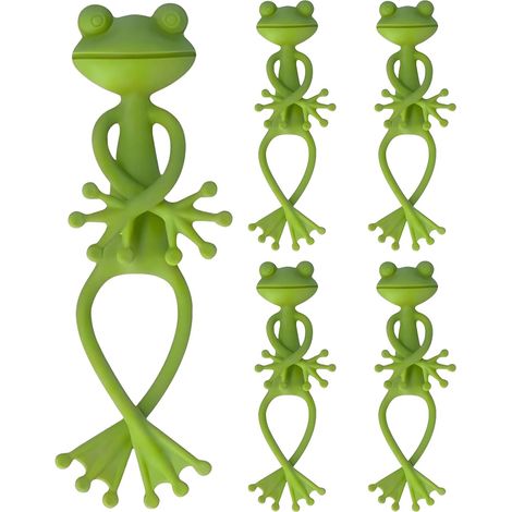 5 Pièces Support de Plantes Grenouille, Support de Plantes Grenouille Multi-usages, Support de Plantes Grenouille pour Plantes de Jardin, Statues d'animaux, Plantes en Pot, etc (Vert)