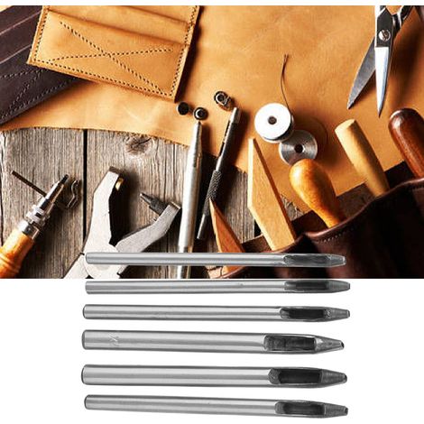 6 Pièces Emporte-pièce en Cuir Ovale 2mm pour Fabrication de Ceintures, Bracelets et Montres - Outils DIY Créatifs (1/4)