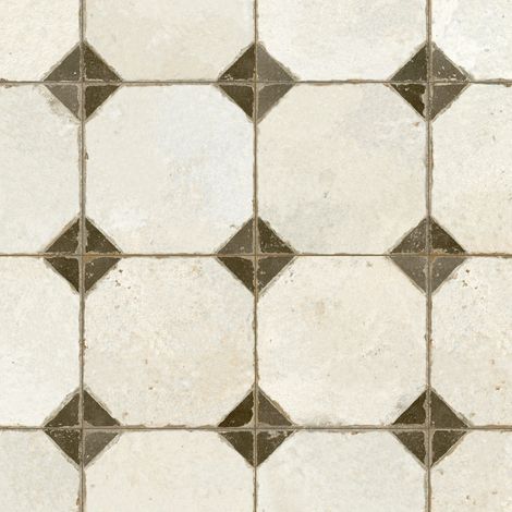 Carrelage Vintage Noir Cabochon 45x45x0,95 cm Calvero - Sol et mur intérieur (vendu par carton de 1 m²) - RO'MA CARRELAGE (1/3)