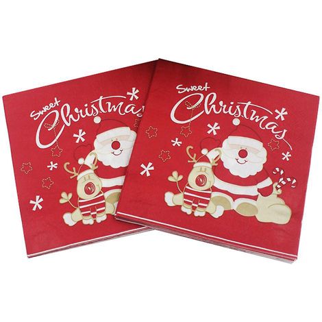 lot De 40 Serviettes En Papier Colores-serviettes De Table Cow-papier De Dcoration De Nol, Dcoration De Table, Runion De Famille (1/5)