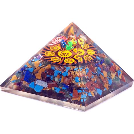 Pyramide d'Orgonite - Om Chakra - 70 mm- Vendu par 1 (1/2)