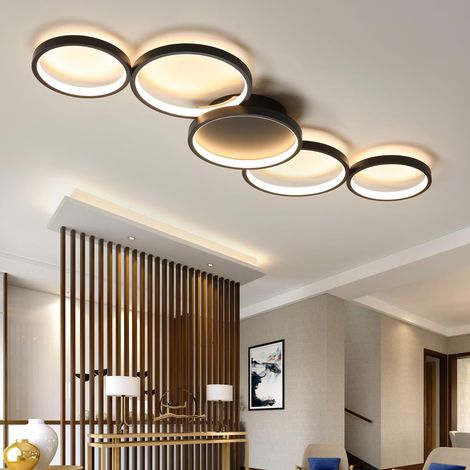 Lámpara de techo LED, iluminación moderna para sala de estar, 5 llamas, 55 W, lámpara colgante decorativa para dormitorio, Luz cálida (1/5)