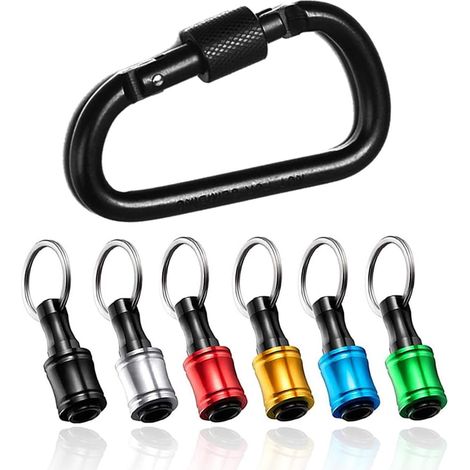 6pcs Porte-Embouts Tournevis Adaptateur Vis de Perçage à Tige Hexagonale 6.35mm Barre d'Extension de Foret Portable avec Porte-clés (1/5)
