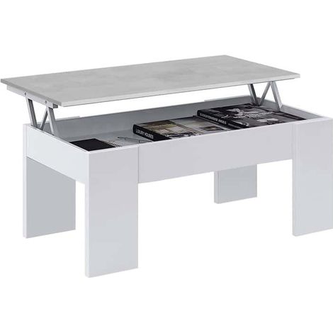 MESA CENTRO ELEVABLE 45X100X50CM CEMENTO/ BLANCO ARTIK (1/10)