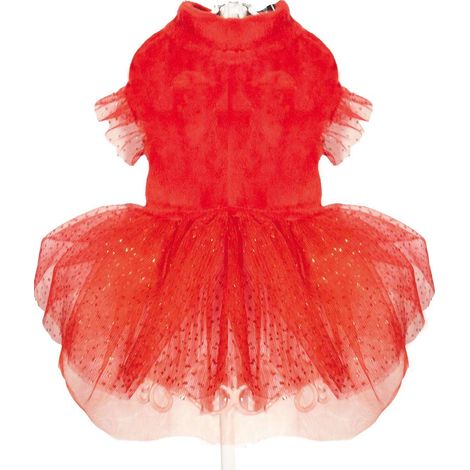 40 cm: Vestito per Natale modello Xmas Sparkling rosso per cani