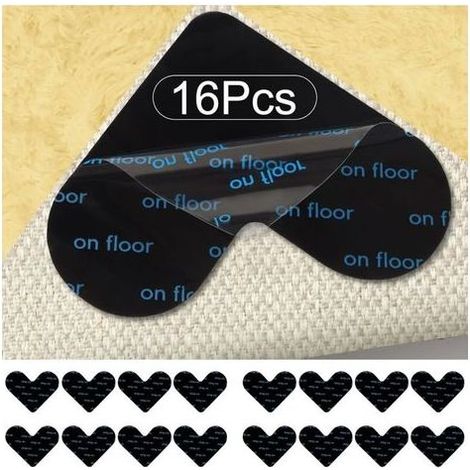 Anti Derapant Tapis 16 Pcs, Anti Glisse Tapis, Rug Grippers, Réutilisable et Lavable Tapis Antidérapant, Antidérapant Tapis pour Cuisine/Salle de Bain/Bureau (1/4)