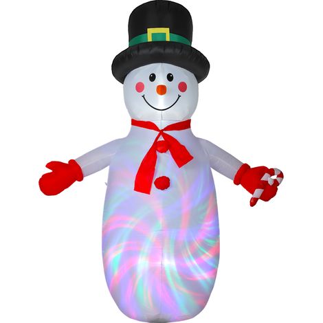 Aufblasbarer Weihnachtsschneemann, 240 cm, aufblasbare Weihnachtsdekoration mit LED-Beleuchtung, 177 x 78 x 240 cm, mehrfarbig (1/5)