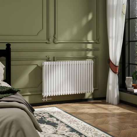 AICA Traditioneller 3-Säulen Heizkörper 600x1010mm Weiß aus Stahl