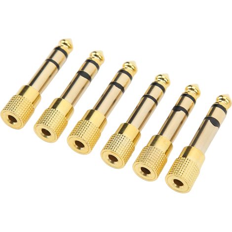 Adaptateur 6.5mm vers 3.5mm en Métal - Convertisseur Stéréo pour Casque, Micro et Table de Mixage - Lot de 6 Pièces (1/5)