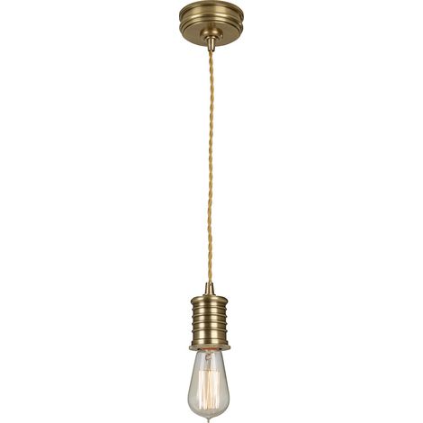Elstead Douille - Sospensione a soffitto a 1 luce in ottone antico, E27 (1/4)