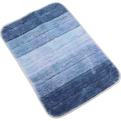 Set of ombre bathroom rugs in ultra-soft microfiber (1/5)