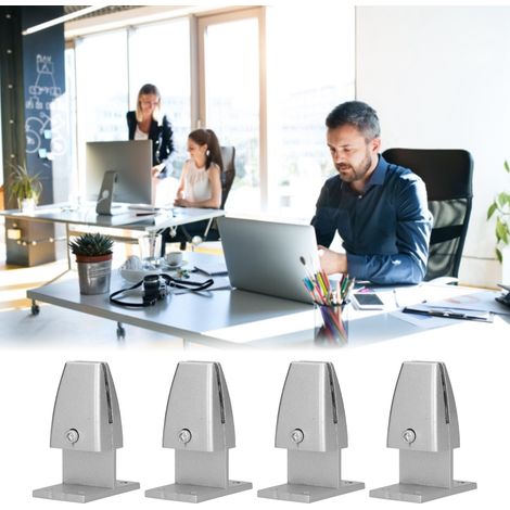 Set mit 4 doppelseitigen T-förmigen Bildschirmklemmen mit Sockel, Bildschirmklemmen für den Schreibtisch und Tischklemmen. (1/5)