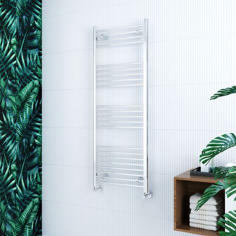 ELEGANT 1600 x 600 mm Chrome Designer Flat Panel Towel Rail Radiator Bathroom Heated (1/5)