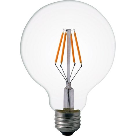TRADE SHOP - Lampadina E25 Globo Tonda Led 8w Lampada Daylight 800lm Classe Energetica A Luce - -Bianco Caldo -
