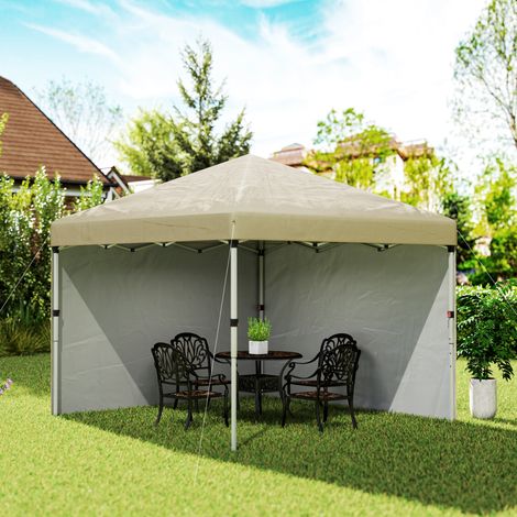 Tonnelle Barnum de Jardin Pop-Up - Hauteur Réglable, Protection UV30+, 2 Parois Latérales, Sac de Transport Inclus