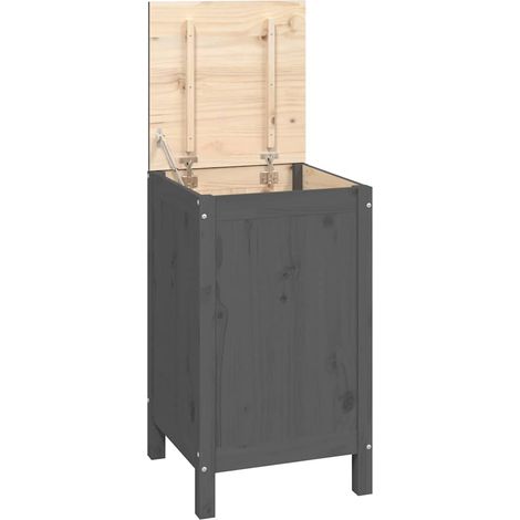 Maison Exclusive - Wäschetruhe Grau 44x44x76 cm Massivholz Kiefer (1/5)