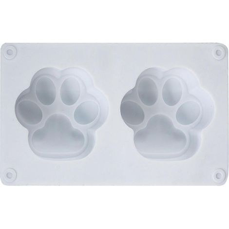 Moule en Silicone Patte de Chat pour Pâtisserie Chocolat et Gelée - 2 Cavités (1/4)