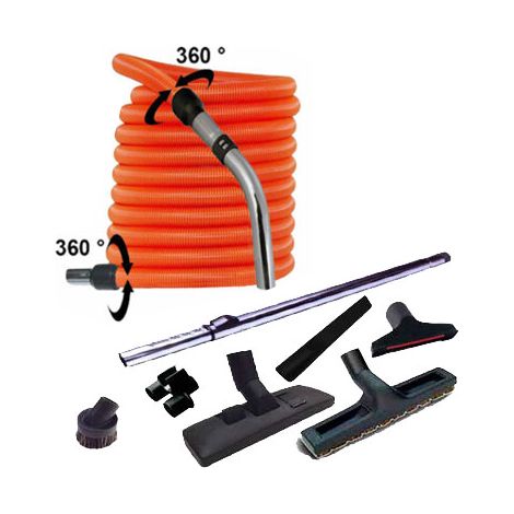 Set 8 accessoires + 1 flexible orange standard - longueur au choix (de 4 à 15m) - 9m