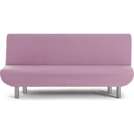 Housse de canapé bi-élastique pour clic-clac 3 Places Couleur Rose Design Harlem (1/5)