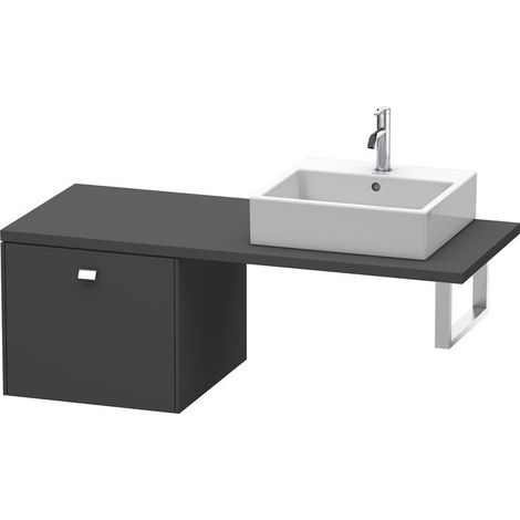 BRIOSO consolle bassa con maniglia cromata 442x520x550mm grafite opaco