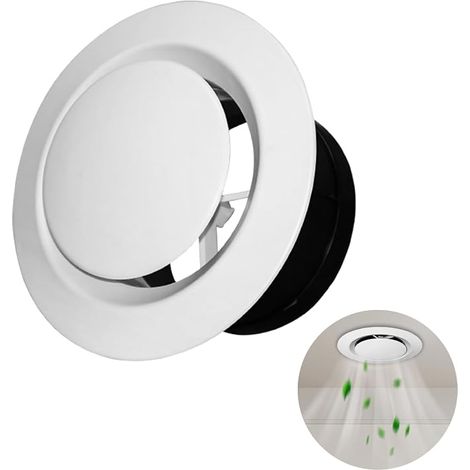 Ventilation Grille 75 mm, Ventilation Duct Cover, Adjustable Ventilation Cover, Round Adjustable Air Grille, Suitable for Bathroom, Toilet, Kitchen, Garage (1/5)