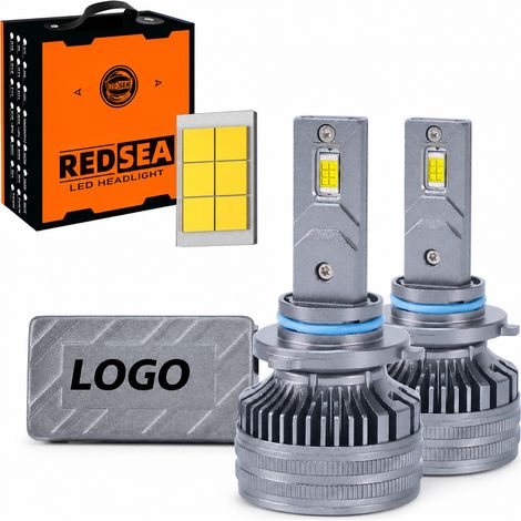 Ampoules LED H7 pour Phares de Voiture, 6000 K, 130 W, 13000 lm, Argentées, Redsea R4 (1/5)