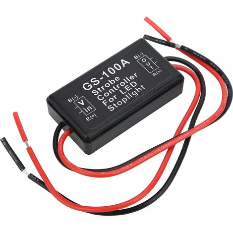 Relais de Contrôleur Stroboscopique en Plastique 12-24VDC GS-100A, Module de Commande de Flash LED avec Mode Clignotant pour Feux de Freinage (1/5)