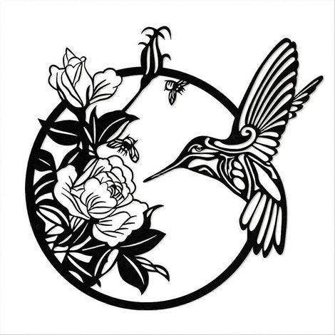 Décoration murale en métal papillon lune, art mural floral bohème (1/5)
