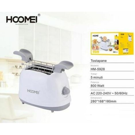 TRADE SHOP - Tostapane 800w Con Pinze Estraibili 2 Livelli Di Cottura Vassoio Raccogli Briciole -