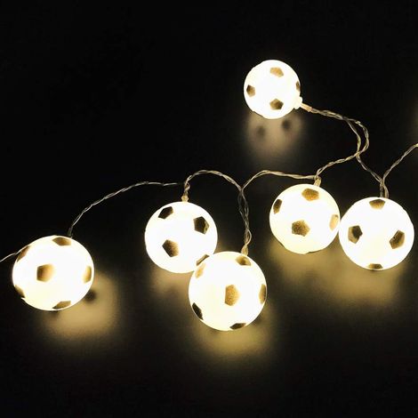 Guirlande Lumineuse Forme De Ballon De Football - 20 LED - 3 M - Alimentation Sur Piles - Pour Décoration Intérieure Extérieure - Blanc Chaud (1/5)