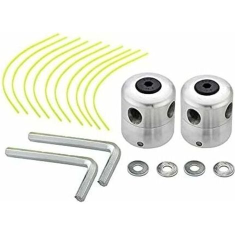 Set of 2 Universal Aluminum Brushcutter Heads, Double Nylon Line Head, Line Spool, Brushcutter Accessory - LIAIKI