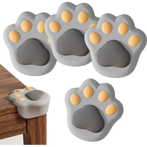 Protezioni angolari per mobili per bambini, protezioni angolari di sicurezza in silicone morbido ed elastico per prevenire incidenti, protezioni universali per tavolo, letto, armadio, frigorifero e sc (1/5)