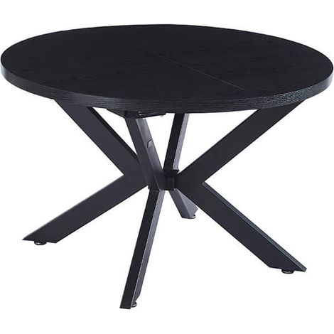 Home Deluxe - Mesa de comedor redonda extensible AVENTURA incl. base de estrella - 120-160 x 120 cm  Color: Roble oscuro (1/5)