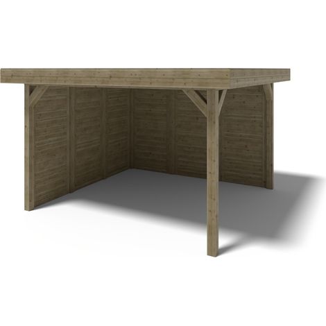 Gazebo da giardino in legno pergola 4.04x4.04 m con pannell - Impregnata - ALT132 (1/5)