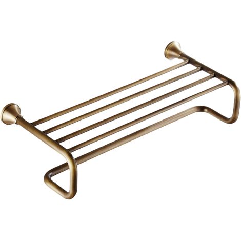 Porte-serviettes en bronze antique, étagère de rangement pour salle de bain, accessoires de salle de bain muraux 6014.526.5cm (1/5)