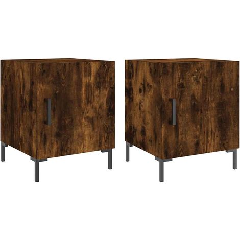 Maison Exclusive - Nachttische 2 Stk. Räuchereiche 40x40x50 cm Ho