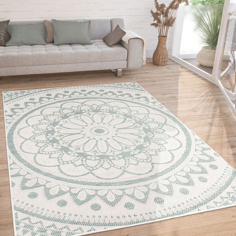 Paco Home Alfombra Salon De Habitacion Cocina Exterior Terraza Jardin Oriental Marroqui 80x150 cm, Turquesa (1/5)