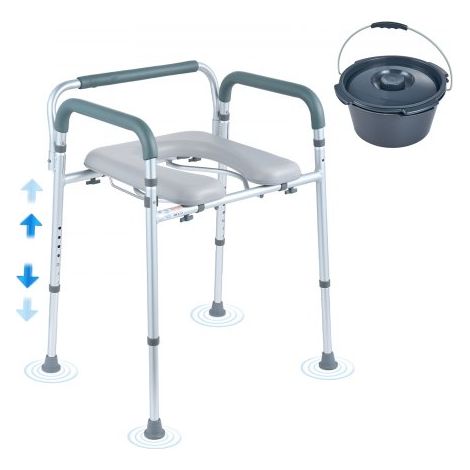 Chaise Percée - Chaise de Nuit avec Siège Rembourré et Accoudoirs (1/5)